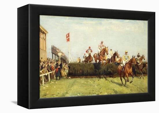 The Grand National Steeplechase: Valentine's Jump-John Sanderson Wells-Framed Premier Image Canvas