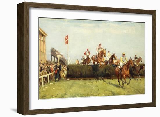 The Grand National Steeplechase: Valentine's Jump-John Sanderson Wells-Framed Giclee Print