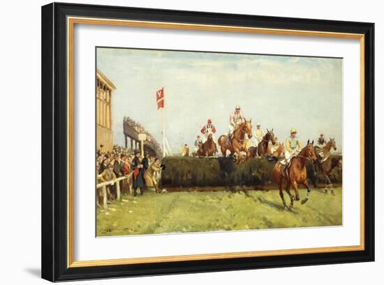 The Grand National Steeplechase: Valentine's Jump-John Sanderson Wells-Framed Giclee Print