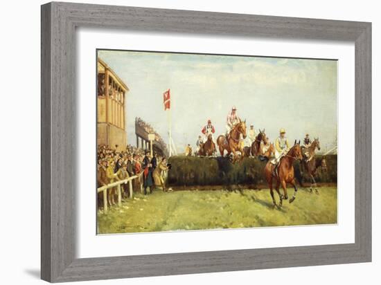 The Grand National Steeplechase: Valentine's Jump-John Sanderson Wells-Framed Giclee Print