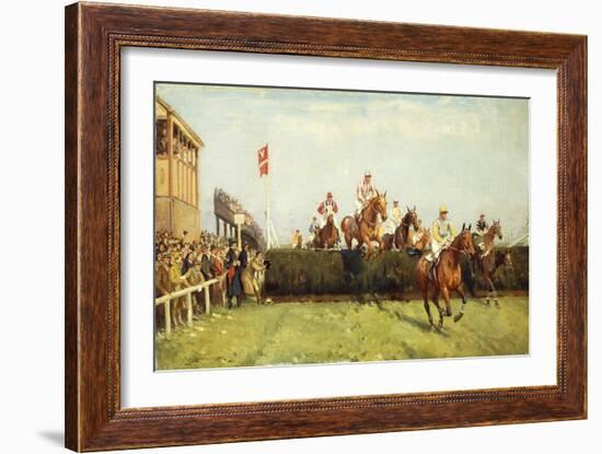 The Grand National Steeplechase: Valentine's Jump-John Sanderson Wells-Framed Giclee Print