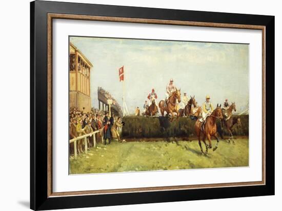 The Grand National Steeplechase: Valentine's Jump-John Sanderson Wells-Framed Giclee Print