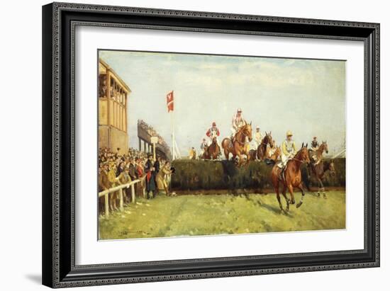 The Grand National Steeplechase: Valentine's Jump-John Sanderson Wells-Framed Giclee Print