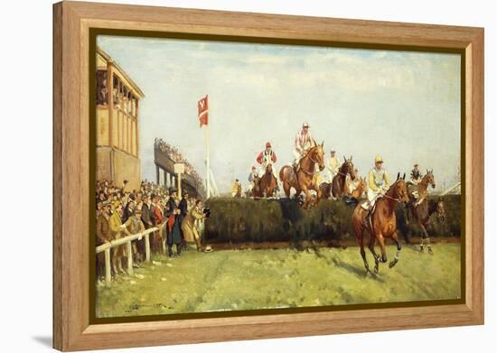 The Grand National Steeplechase: Valentine's Jump-John Sanderson Wells-Framed Premier Image Canvas