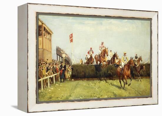 The Grand National Steeplechase: Valentine's Jump-John Sanderson Wells-Framed Premier Image Canvas