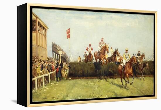 The Grand National Steeplechase: Valentine's Jump-John Sanderson Wells-Framed Premier Image Canvas