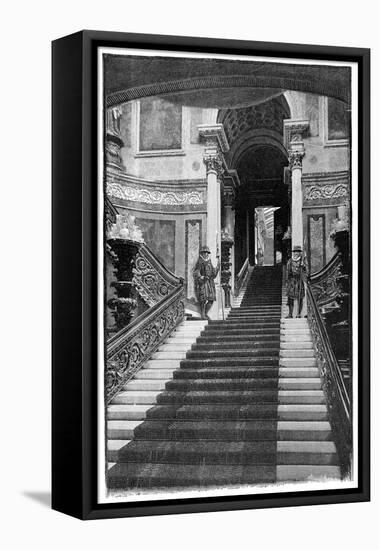 The Grand Staircase, Buckingham Palace, London, 1900-null-Framed Premier Image Canvas