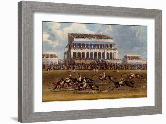 The Grand Stand at Epsom Races, Print Made by Charles Hunt, 1836-James Pollard-Framed Giclee Print