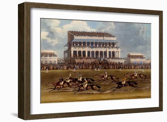 The Grand Stand at Epsom Races, Print Made by Charles Hunt, 1836-James Pollard-Framed Giclee Print