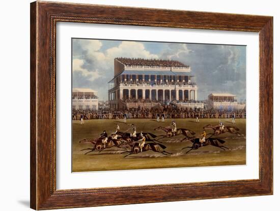 The Grand Stand at Epsom Races, Print Made by Charles Hunt, 1836-James Pollard-Framed Giclee Print