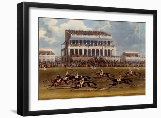 The Grand Stand at Epsom Races, Print Made by Charles Hunt, 1836-James Pollard-Framed Giclee Print