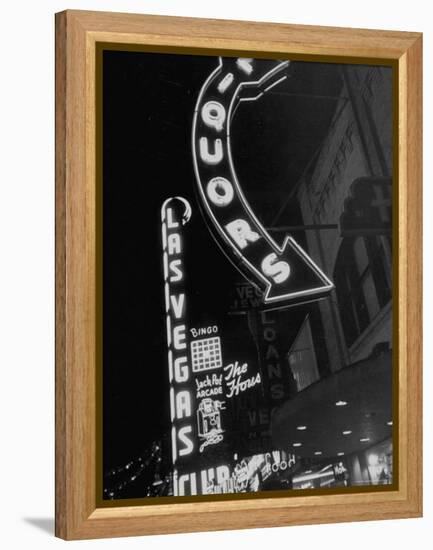 The Grand Strip of Las Vegas Lighting Up-Loomis Dean-Framed Premier Image Canvas