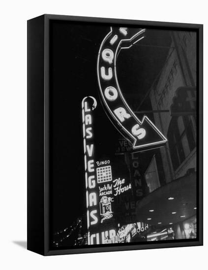 The Grand Strip of Las Vegas Lighting Up-Loomis Dean-Framed Premier Image Canvas