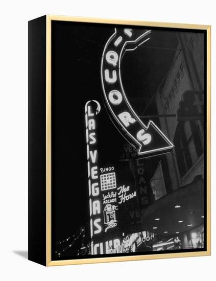 The Grand Strip of Las Vegas Lighting Up-Loomis Dean-Framed Premier Image Canvas