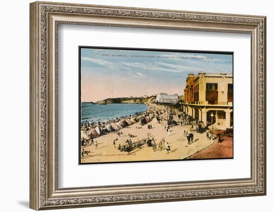 The Grande Plage at Biarritz, with the Casino and the Hotel Du Palais-null-Framed Photographic Print