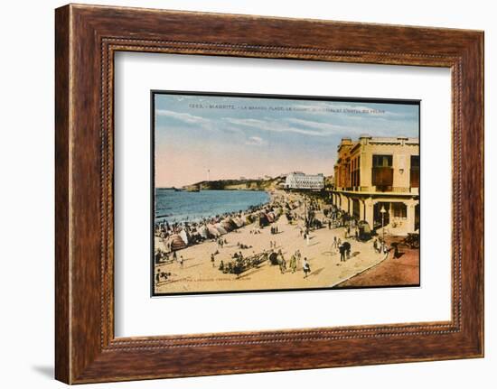 The Grande Plage at Biarritz, with the Casino and the Hotel Du Palais-null-Framed Photographic Print