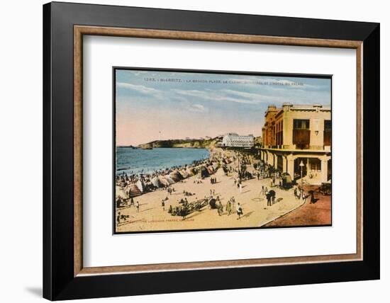 The Grande Plage at Biarritz, with the Casino and the Hotel Du Palais-null-Framed Photographic Print