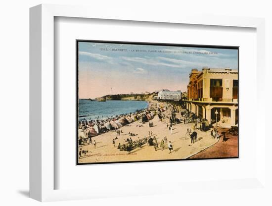 The Grande Plage at Biarritz, with the Casino and the Hotel Du Palais-null-Framed Photographic Print