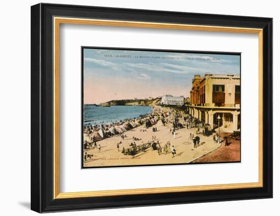 The Grande Plage at Biarritz, with the Casino and the Hotel Du Palais-null-Framed Photographic Print