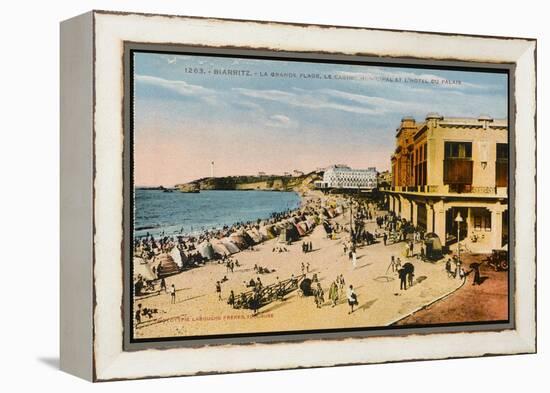 The Grande Plage at Biarritz, with the Casino and the Hotel Du Palais-null-Framed Premier Image Canvas