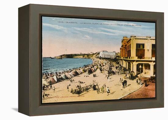 The Grande Plage at Biarritz, with the Casino and the Hotel Du Palais-null-Framed Premier Image Canvas