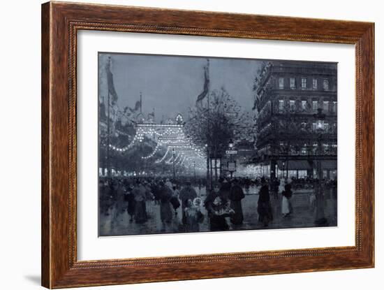 The Grands Boulevards, Paris, Decorated for the Celebration of the Franco-Russian Alliance in 1893-Luigi Loir-Framed Giclee Print