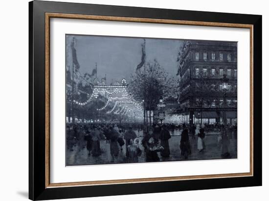 The Grands Boulevards, Paris, Decorated for the Celebration of the Franco-Russian Alliance in 1893-Luigi Loir-Framed Giclee Print