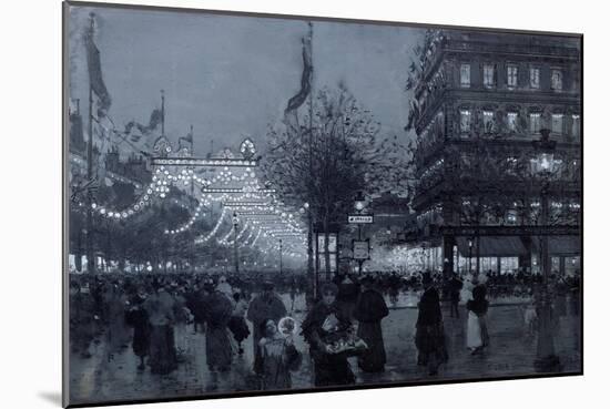 The Grands Boulevards, Paris, Decorated for the Celebration of the Franco-Russian Alliance in 1893-Luigi Loir-Mounted Giclee Print