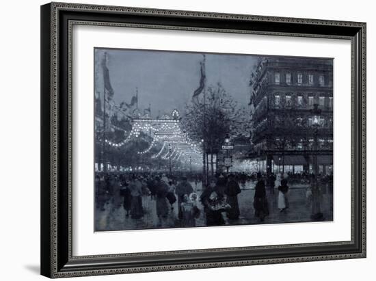 The Grands Boulevards, Paris, Decorated for the Celebration of the Franco-Russian Alliance in 1893-Luigi Loir-Framed Giclee Print