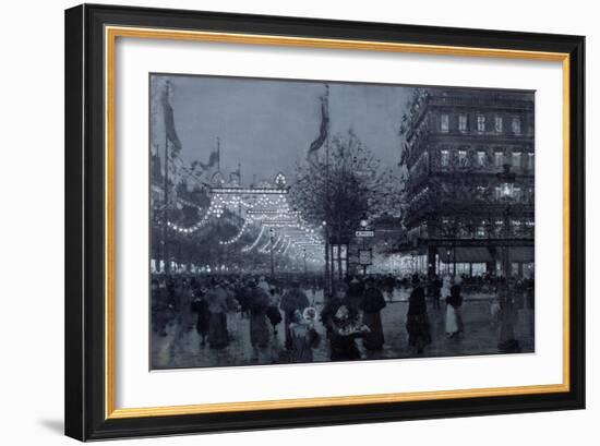 The Grands Boulevards, Paris, Decorated for the Celebration of the Franco-Russian Alliance in 1893-Luigi Loir-Framed Giclee Print