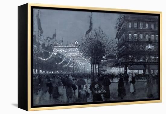 The Grands Boulevards, Paris, Decorated for the Celebration of the Franco-Russian Alliance in 1893-Luigi Loir-Framed Premier Image Canvas