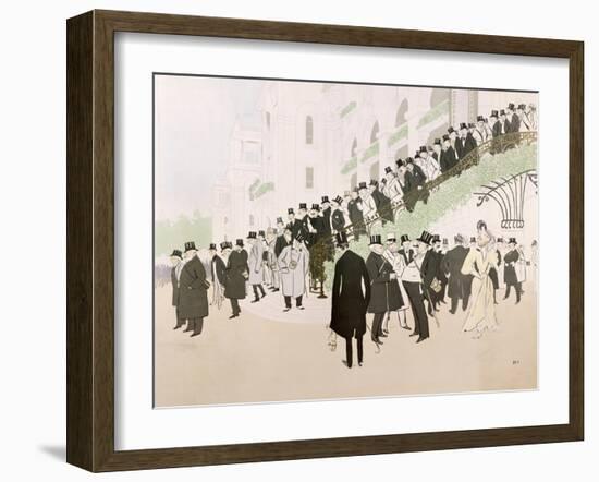 The Grandstand Staircase at the Longchamps Jockey Club-Sem-Framed Giclee Print