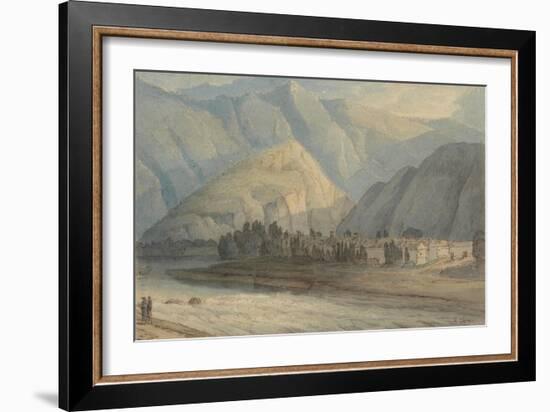 The Grange at the Head of the Keswick Lake, 1786 (W/C and Ink on Paper)-Francis Towne-Framed Giclee Print