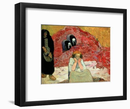 The Grape Harvest at Arles. 'Miseres Humaines', 1888 (Oil on Sackcloth of Jute)-Paul Gauguin-Framed Premium Giclee Print