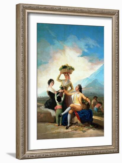 The Grape Harvest or Autumn, 1786-Francisco de Goya-Framed Giclee Print