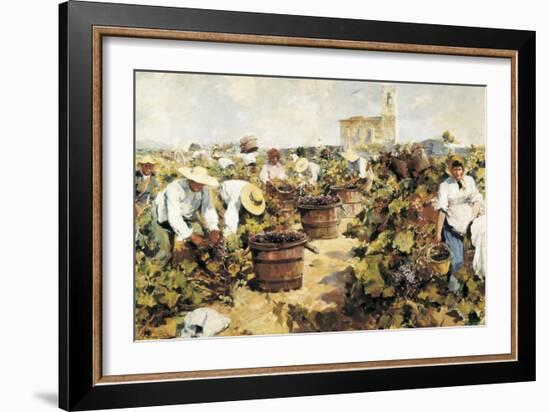 The Grape Harvest-Arcadi Mas y Fondevila-Framed Art Print