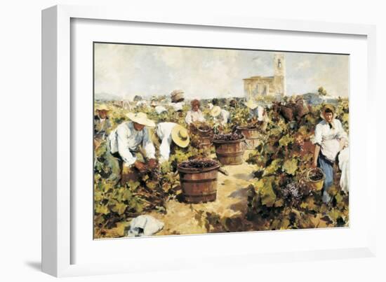 The Grape Harvest-Arcadi Mas y Fondevila-Framed Art Print