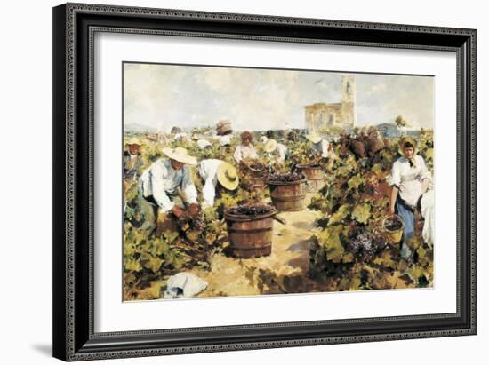 The Grape Harvest-Arcadi Mas y Fondevila-Framed Art Print