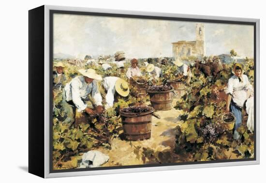 The Grape Harvest-Arcadi Mas y Fondevila-Framed Stretched Canvas