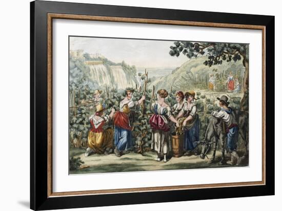 The Grape Harvest-Bartolomeo Pinelli-Framed Giclee Print