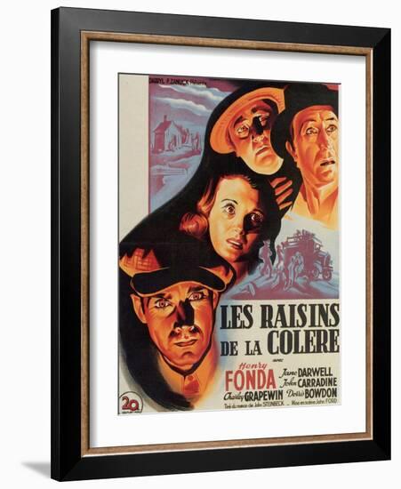 The Grapes of Wrath, French Movie Poster, 1940-null-Framed Art Print