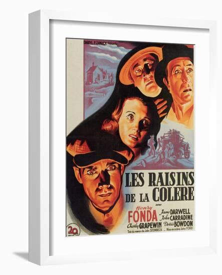 The Grapes of Wrath, French Movie Poster, 1940-null-Framed Art Print