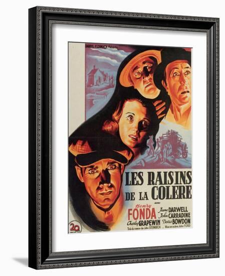 The Grapes of Wrath, French Movie Poster, 1940-null-Framed Art Print