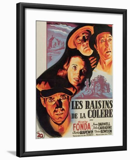 The Grapes of Wrath, French Movie Poster, 1940-null-Framed Art Print