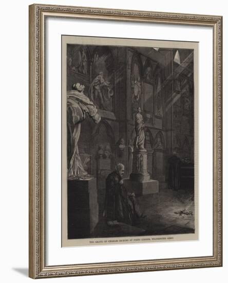 The Grave of Charles Dickens at Poets' Corner, Westminster Abbey-null-Framed Giclee Print