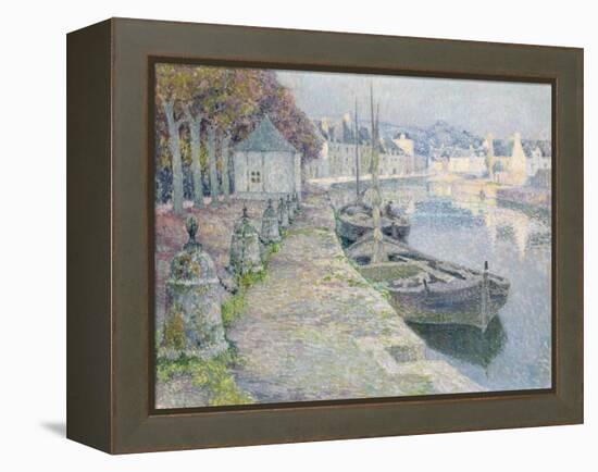 The Gravel Boats-Henri Eugene Augustin Le Sidaner-Framed Premier Image Canvas