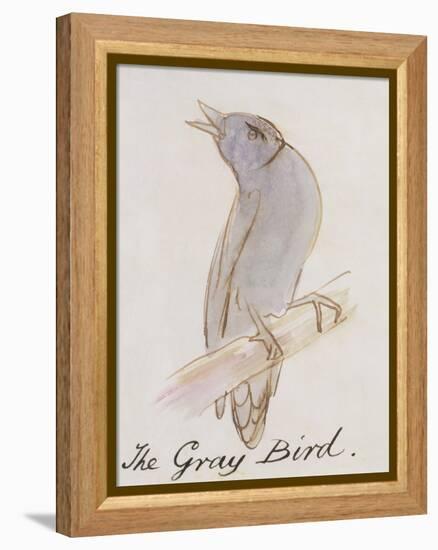 The Gray Bird, from "Sixteen Drawings of Comic Birds"-Edward Lear-Framed Premier Image Canvas