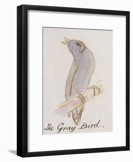 The Gray Bird, from "Sixteen Drawings of Comic Birds"-Edward Lear-Framed Giclee Print