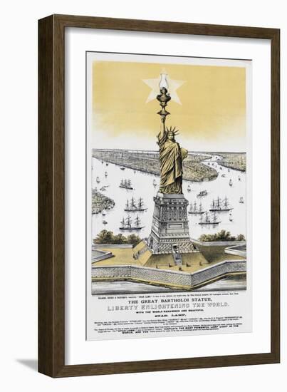 The Great Bartholdi Statue-Currier & Ives-Framed Giclee Print