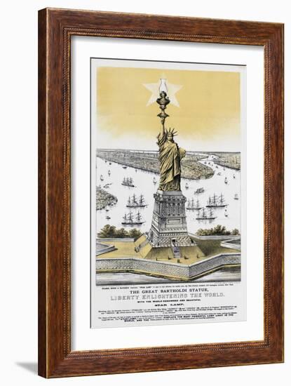 The Great Bartholdi Statue-Currier & Ives-Framed Giclee Print